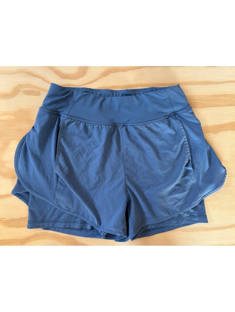 Apana 2-in-1 Running Shorts Women’s Small Blue Lined Athletic Workout Shorts